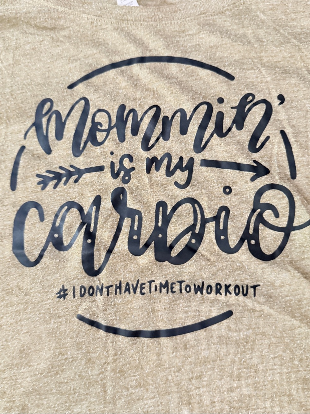 Bella Canvas flowy Mommin' is my Cardio Tan beige Short Sleeve Tee medium